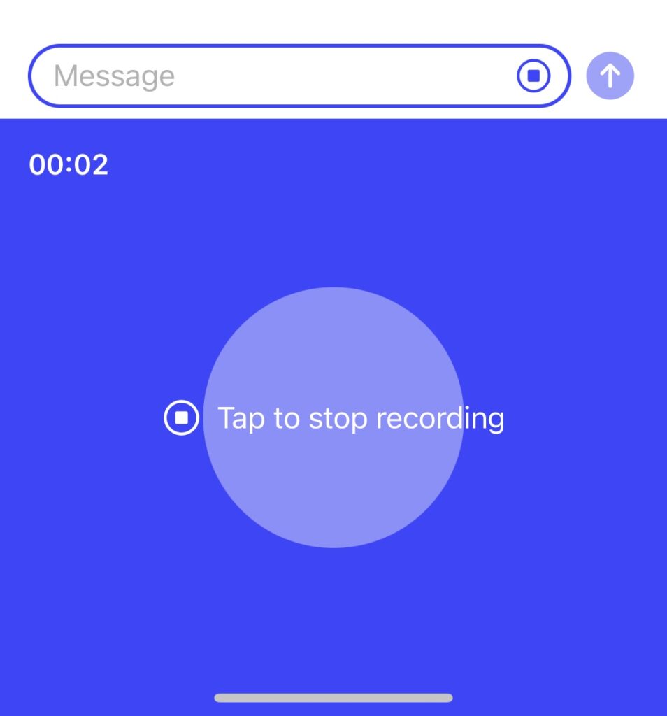 ChatGPTアプリの音声入力の終了方法を示す画像